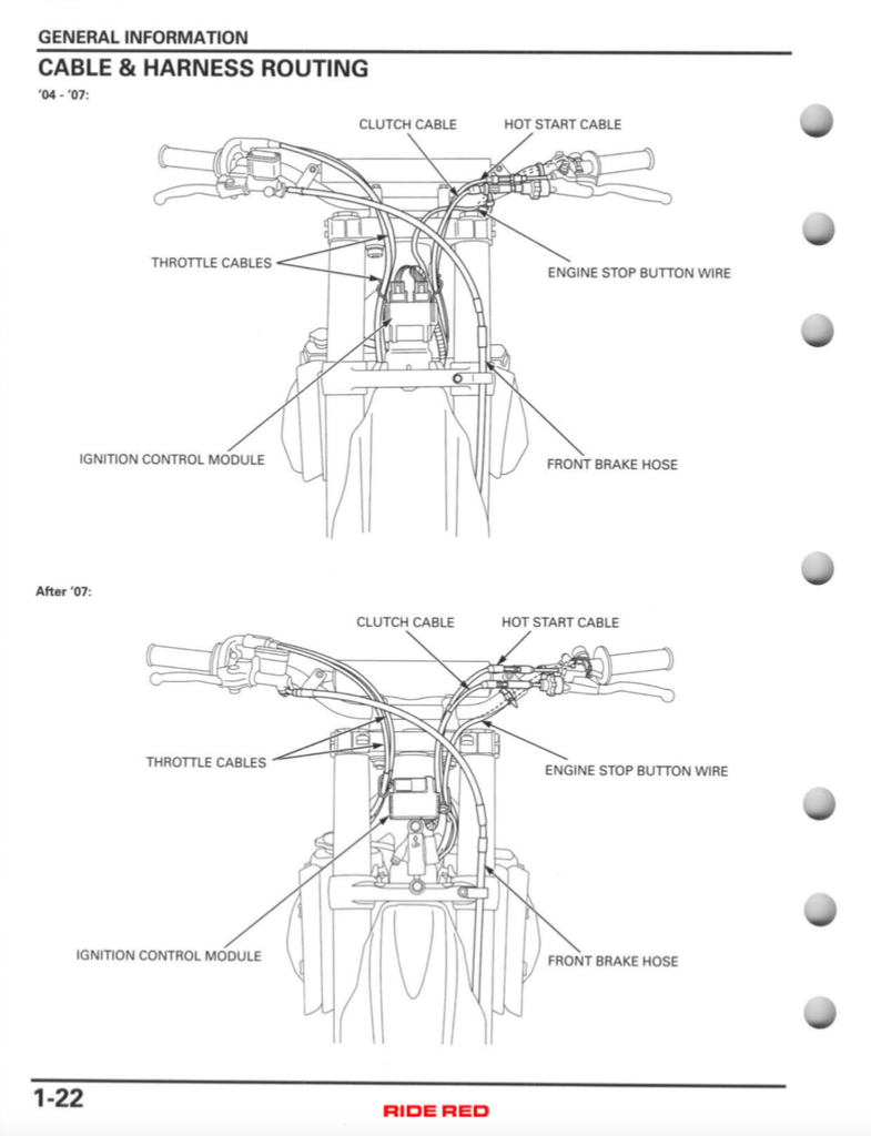 2005 clutch cable routing 250r CRF250R & RX ThumperTalk