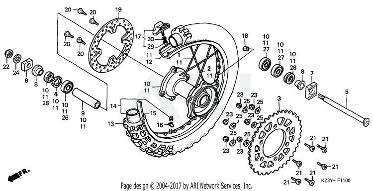 Rear Wheel Bearing & Seal Kit For Honda CR250R (90-99) & CR500R (90-01) – NMD Kit 70 5 thumbnail image