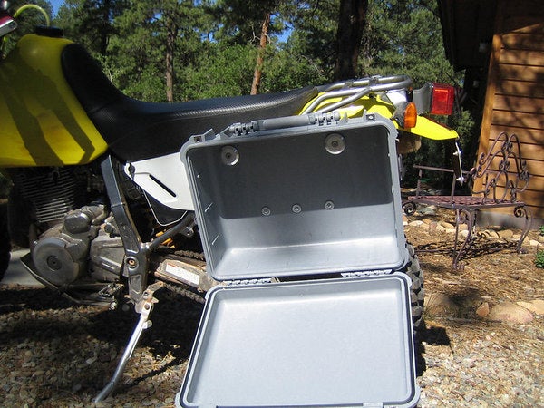 Pelican Case Panniers on a DR650 DR ThumperTalk