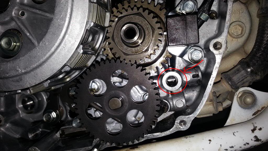 Help '98 XR650L oil pump 2 oil filter housing dowel... ? XR600R