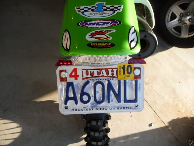 license plate converting dirt bike to street legal