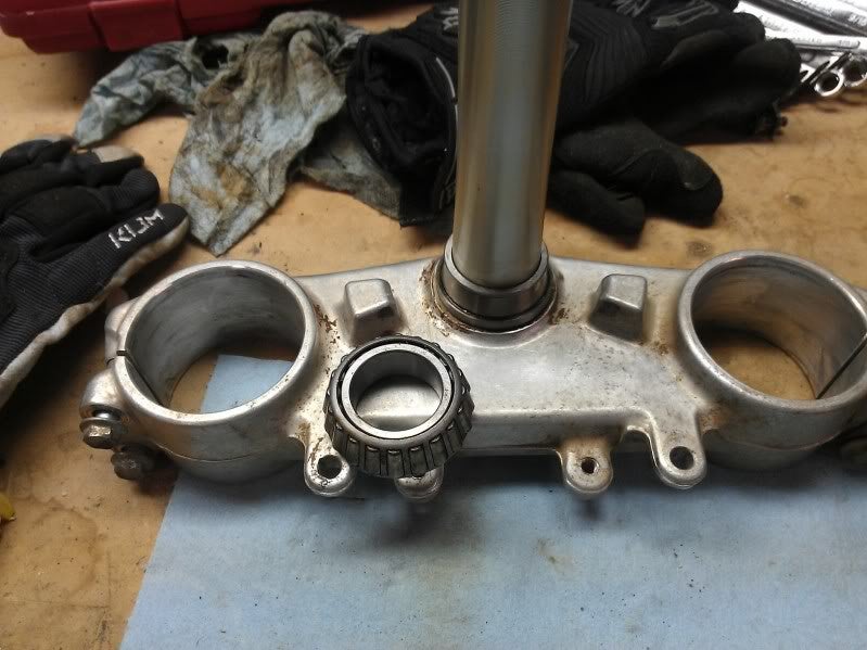 steering head bearing removal Yamaha 2 Stroke ThumperTalk