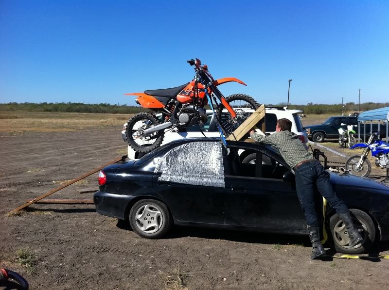 Dirt bike roof online rack