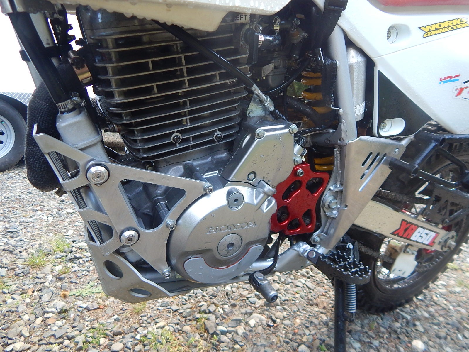 Works Connection XR600 frame guards install on XR650L XR600R