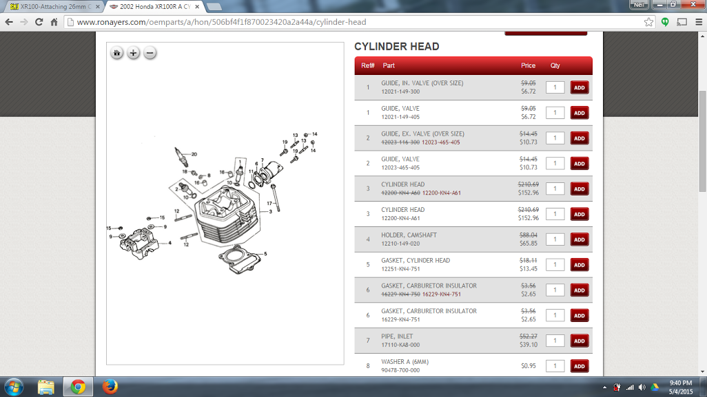 gaskets and orings on xr100 carb/intake boot XR/CRF80200 ThumperTalk