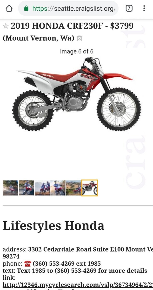 crf230f for sale craigslist